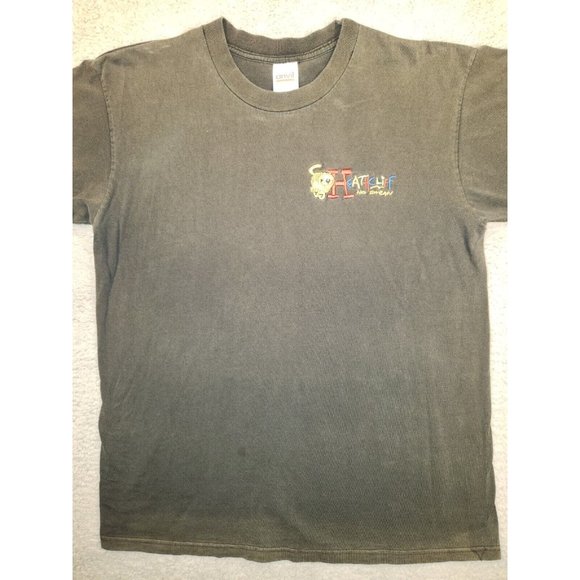 Vintage Anvil Black Heathcliff No Sweat Short Sleeve Cotton T-Shirt Adult Large - Picture 1 of 9